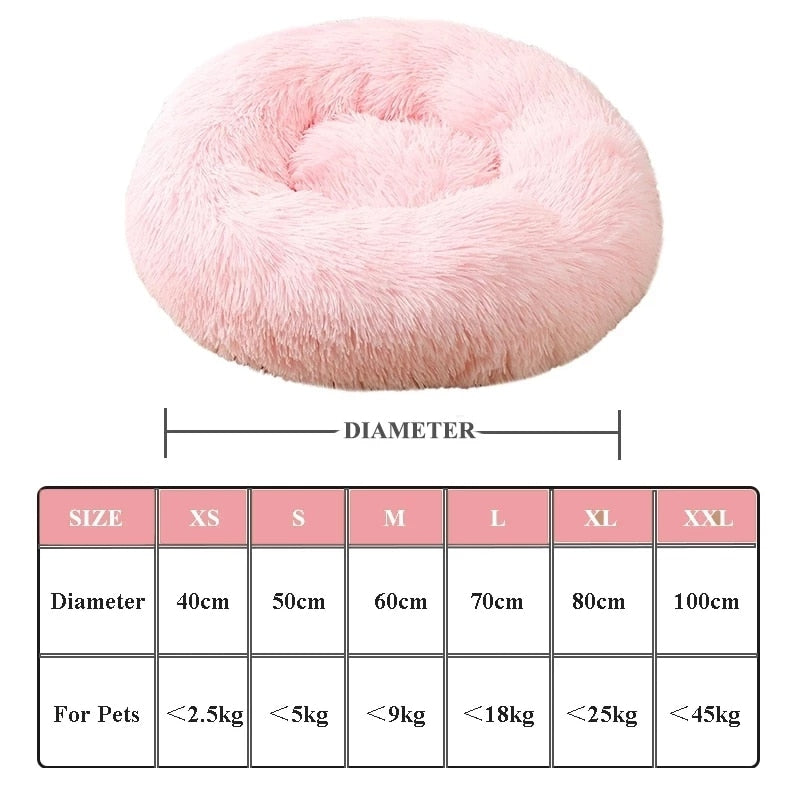 Pet Dog Bed Comfortable Donut Round Dog Kennel Ultra Soft Washable Dog and Cat Cushion Bed Winter Warm