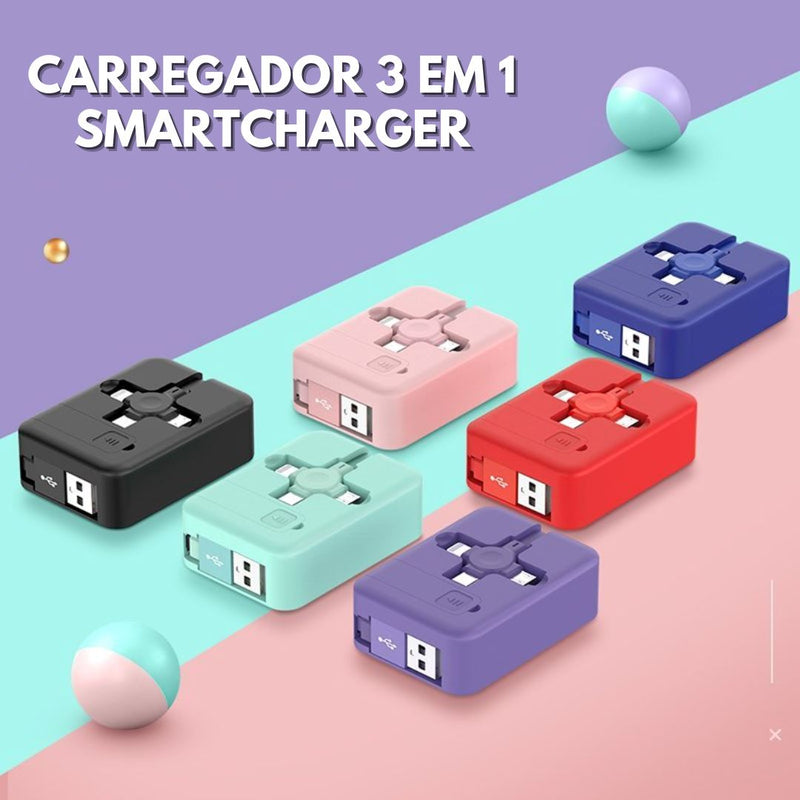 PROMOÇÃO RELÂMPAGO (ÚLTIMO DIA) - CARREGADOR 3 EM 1 SMARTCHARGE